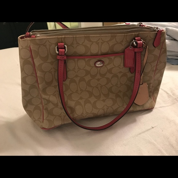 Coach Handbags - Coach Signature Bag with Hot Pink details